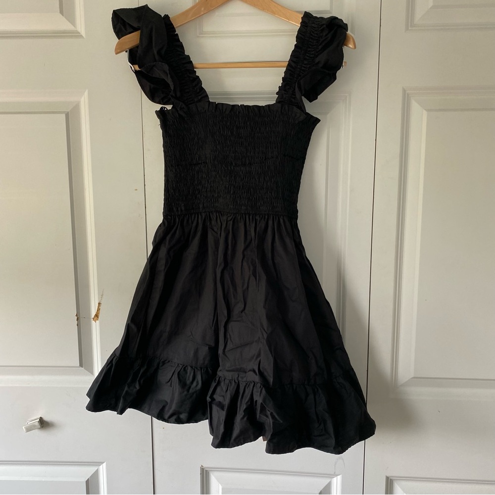 Black Ruffled Mini Dress